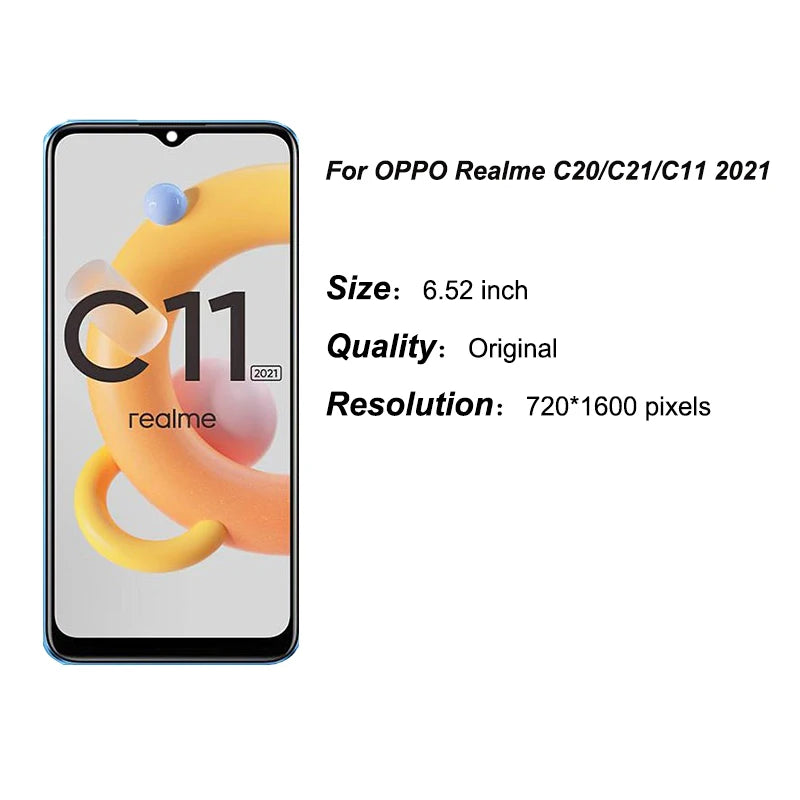 5/10 Pcs /Lot For Realme C21 Rmx3201 For Realme C20 Rmx3063 Display Screen Replace For Realme C20 C21 C11 2021 Lcd Display