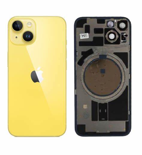 Glass Back Cover Iphone 14 Plus Yellow Original